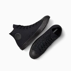 Black High Top Converse Sneakers Womens Size 6